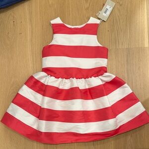 Lili Gaufrette Charming Pink and White Striped Kids Dress